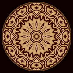 Decorative ornamental mandala in a brown colors