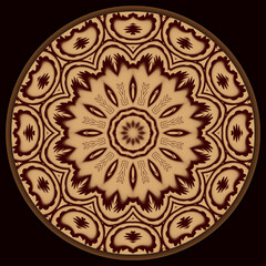 Decorative ornamental mandala in a brown colors