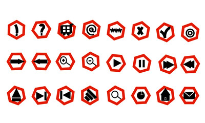orange symbols web icons buttons