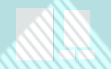 Vector shadow overlay effect. Transparent soft light and shadows from window.  Mockup of transparent window shadow and natural lightning. 10 eps mesh.