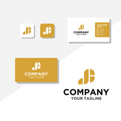 J concept logo design business card vector template