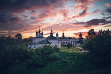Beautiful wide angle view of the historical town of Suzdal', Golden Ring of Russia