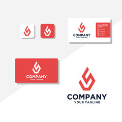 L concept logo design business card vector template