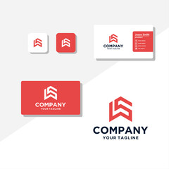 L concept logo design business card vector template