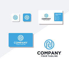 N concept logo design business card vector