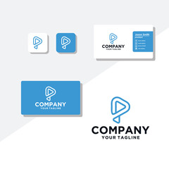 P concept logo design business card vector