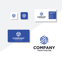 Fototapeta premium S concept logo design business card vector