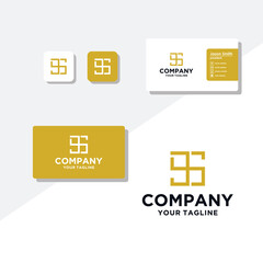 S concept logo design business card vector