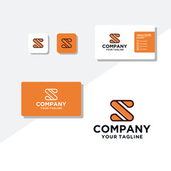 S concept logo design business card vector