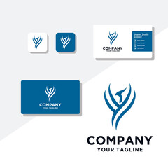 T concept logo design business card vector