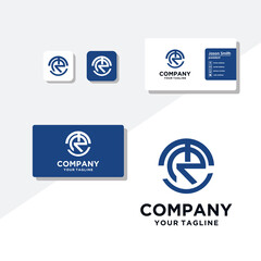 T concept logo design business card vector template