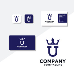 U concept logo design business card vector template