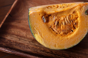 カットした種つきの南瓜