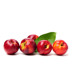 ripe nectarine on white background