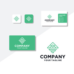 W concept logo design business card vector