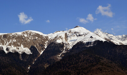 snow covered mountains