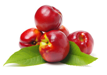 ripe nectarine on white background