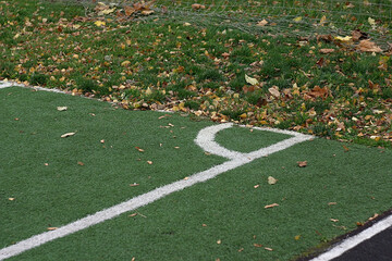 corner area on the school soccer field