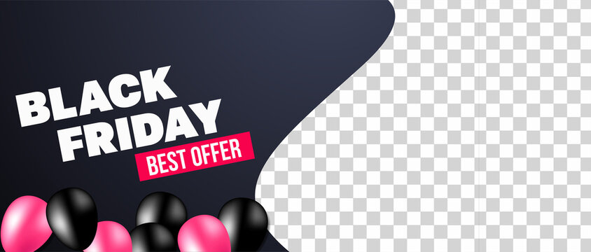 Black Friday sale website banner design with space for your product image.