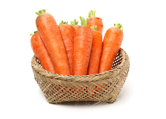 Fresh carrot on a white background.
