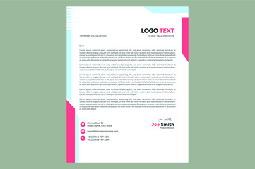 Abstract creative and Modern Letterhead template design with colorful shape vector, simple And Clean Print Ready Design.