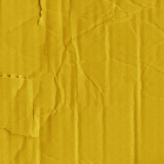 A yellow vintage rough sheet of carton. Recycled environmentally friendly cardboard paper texture. Simple and bright minimalist papercraft background.