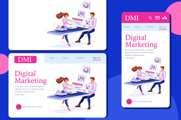 Man talking on smartphone gadget, network conversation with friend. Music gadget on cellphone man using gadget to talk. Music on smartphone, friend phone conversation, happy network collection Vector