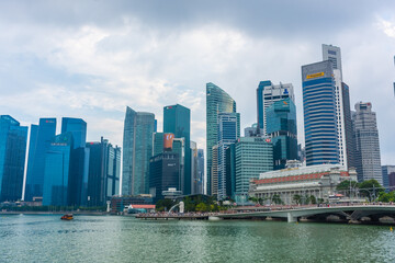 Fototapeta na wymiar SINGAPORE, 3 OCTOBER 2019: Singapore Modern business district
