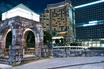 夜の江戸城 和田倉門守衛所跡と和田倉橋