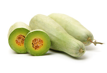 Muskmelon (yangjiaomitianguo) on white background