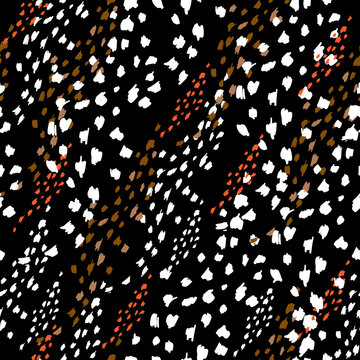 Seamless hand drawn pattern dot art. Animal skin with Hand Painted Crossing Brush Strokes ,Design for fashion , fabric, textile, wallpaper, cover, web , wrapping and all prints