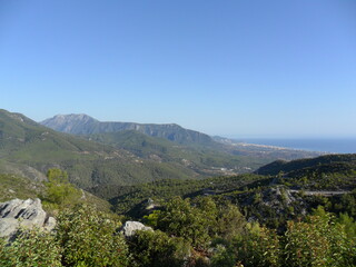 Paragliding and hiking in the Taurus mountains outside of Alanya in the Antalya region of Turkey