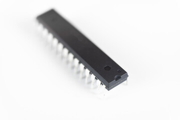 Microcontroller isolated on white background.
