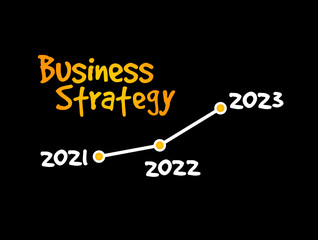 2021 - 2022 - 2023 Years Timeline of Business Strategy concept background