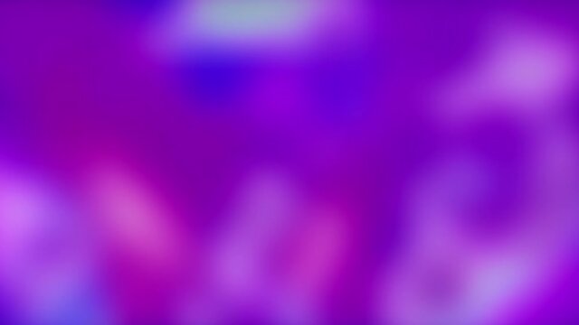 Blur neon background. Iridescent glow. Purple blue defocused fluorescent color gradient animation. Trendy ultraviolet abstract texture psychedelic hypnotic motion cg render.