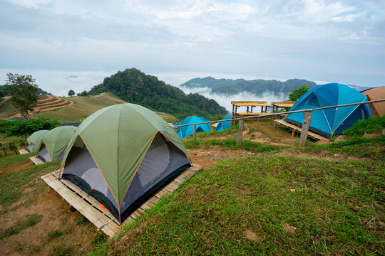 Camping Area  Sri Nan National Park Doi Samer Dao Nan province Thailand