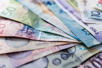 Paper money background of the different countries