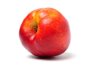 ripe peach on white background