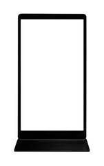 Billboard mock up isolated on white background. Template of an empty stand display, Indoor advertising banner placeholder and poster with clippling path.