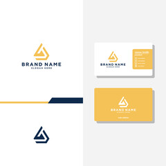 Letter P Triangle concept logo designs business card