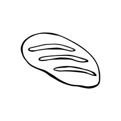 Doodle images of loaf. An image of a hand-drawn food. Vector for web, print, textile.