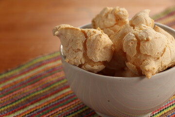 biscuits inside the bowl, starch biscuit, breakfast with cheese bread