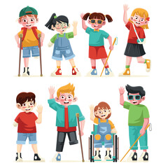 Disability Kids Characters Collection