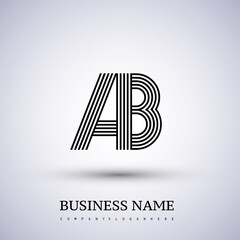 Letter AB linked logo design. Elegant symbol for your business or company identity.