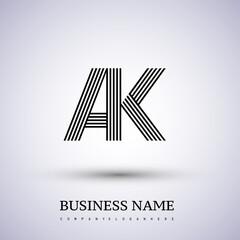 Letter AK linked logo design. Elegant symbol for your business or company identity.