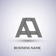 Letter AA linked logo design. Elegant symbol for your business or company identity.