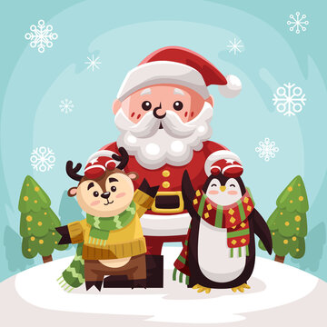 Cute Christmas Character Design Set