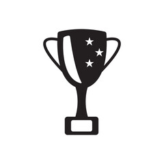 Trophy cup icon in flat style. Award vector illustration on white isolated background. Trophy business concept.
