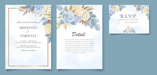 Fototapeta na wymiar Elegant beautiful floral and wedding card