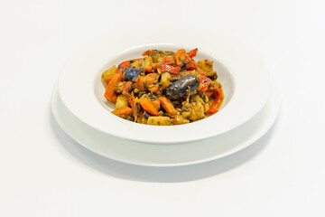 plate with stewed vegetables